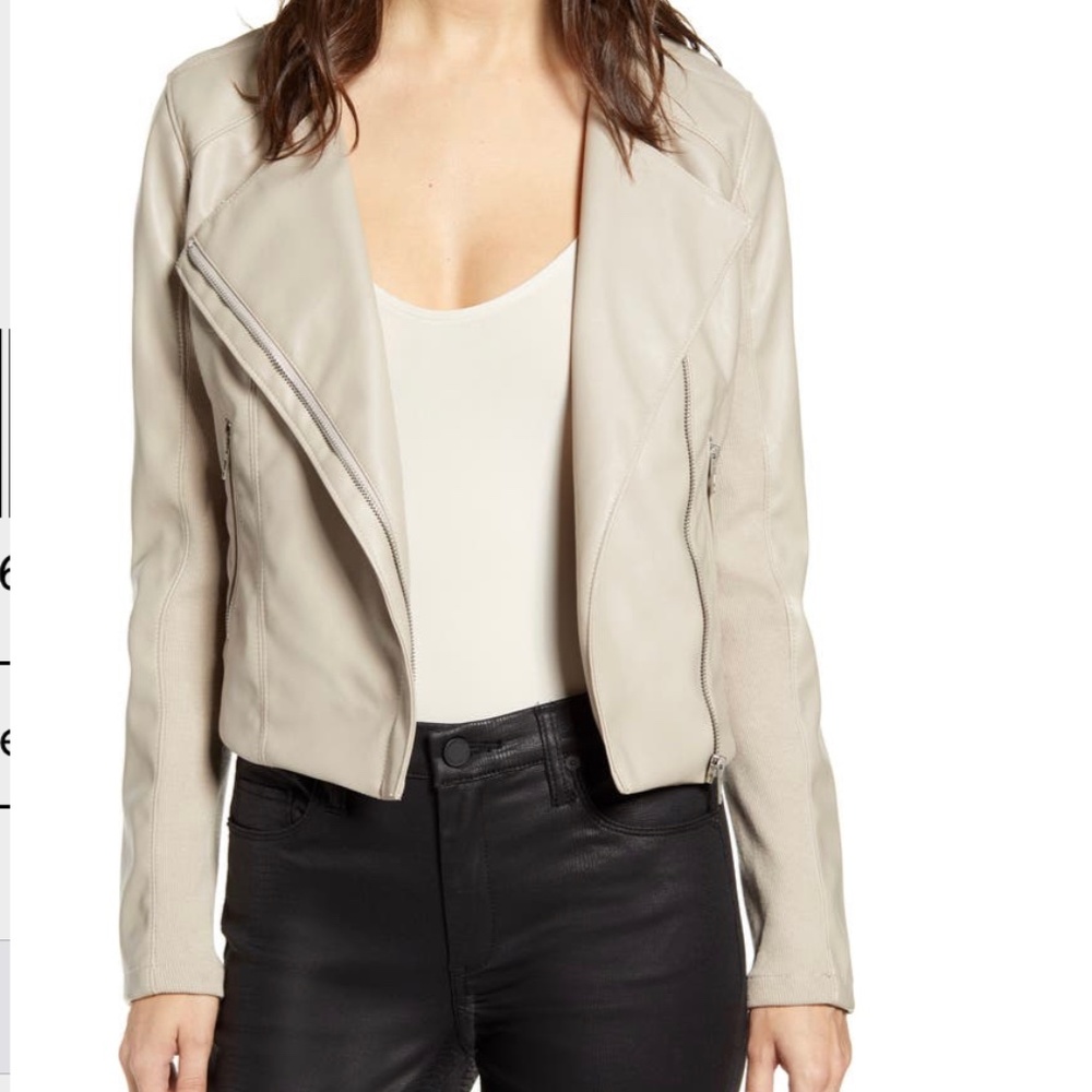 Blank NYC Record Breaker Collarless Faux Leather Moto Jacket